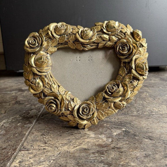 Vintage Beautiful 3D Art Resin Heart Photo Frame Victorian Roses Picture Frame - Picture 2 of 5